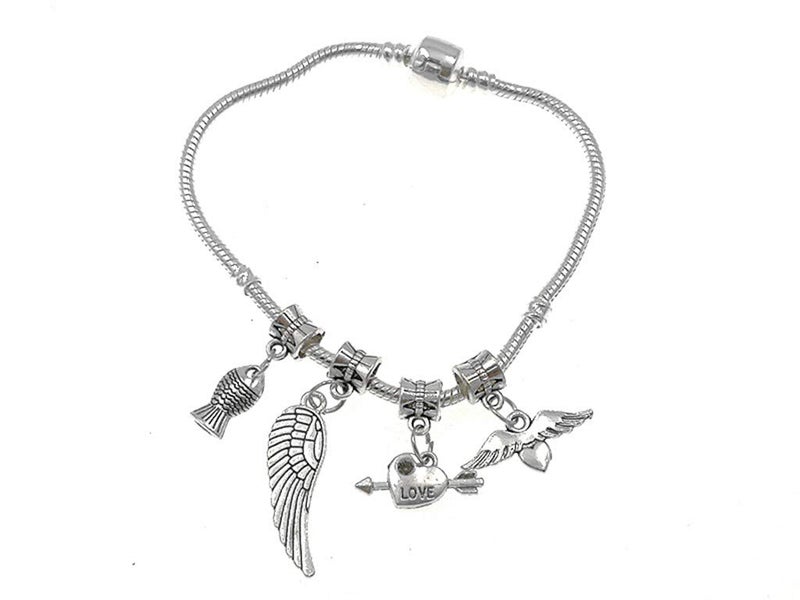 Kinteshun Alloy Dangle Spacer Beads Bails Connector with Multistyle Pendant Charm Dangler for DIY Bracelet Necklace Jewelry Making Accessaries(40pcs,Tibetan Silver Tone) - Image 4